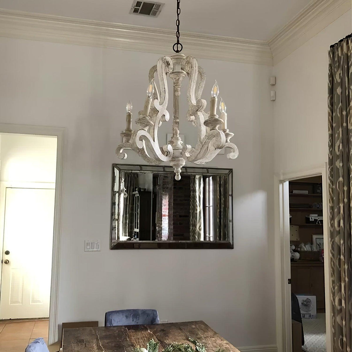 Seriona Lustre en Bois Bougie Mid-Century