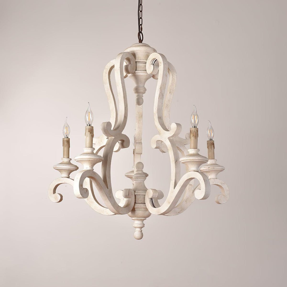 Seriona Lustre en Bois Bougie Mid-Century