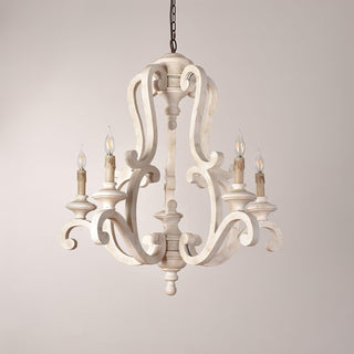 Lustra Lustre en Bois Bougie Mid-Century