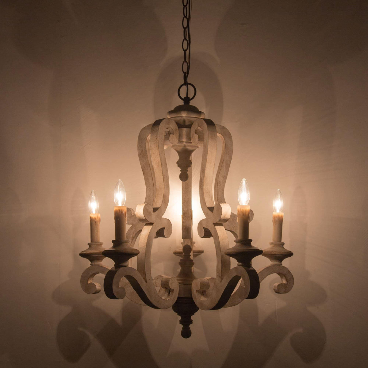 Seriona Lustre en Bois Bougie Mid-Century