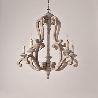 Lustra Lustre en Bois Bougie Mid-Century