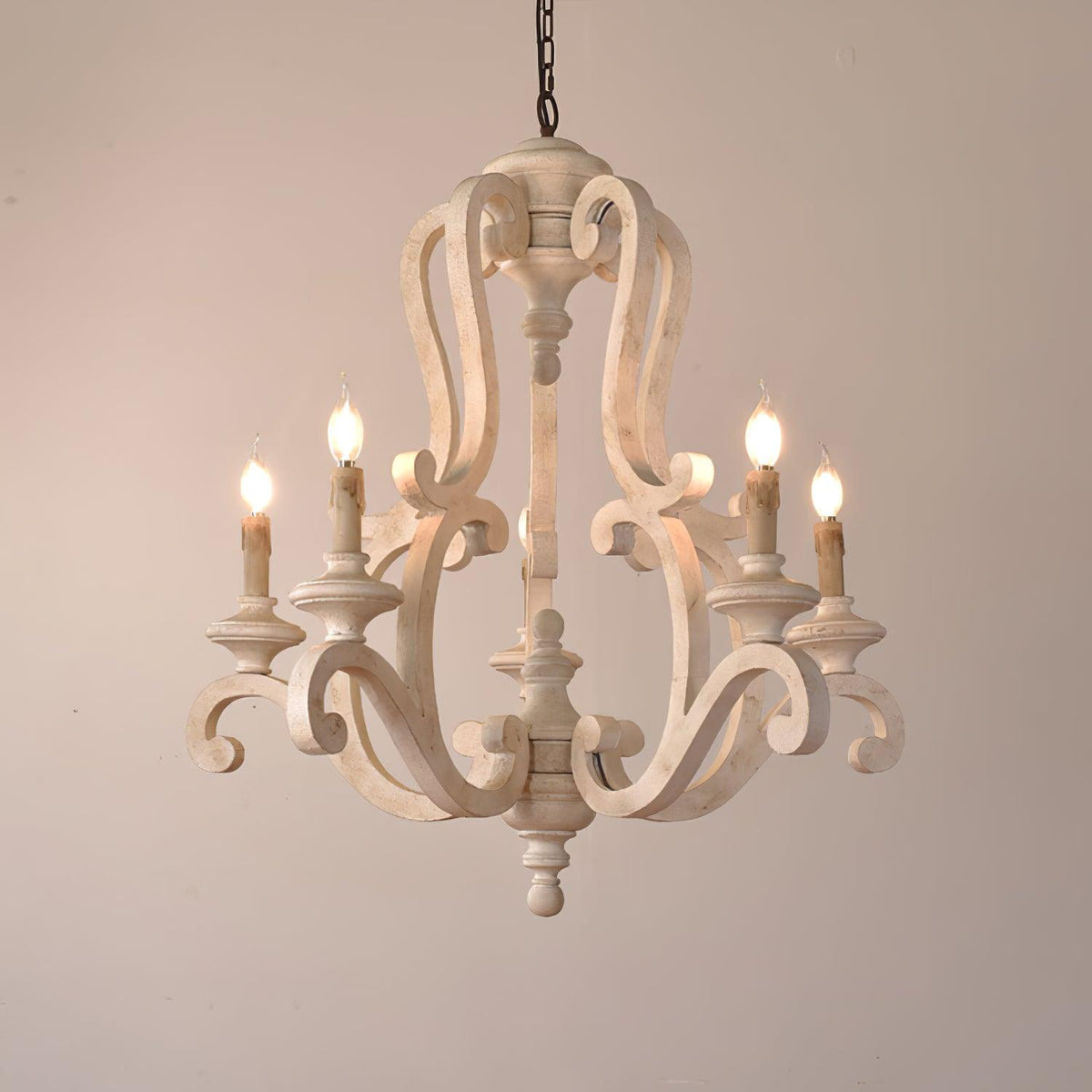 Seriona Lustre en Bois Bougie Mid-Century