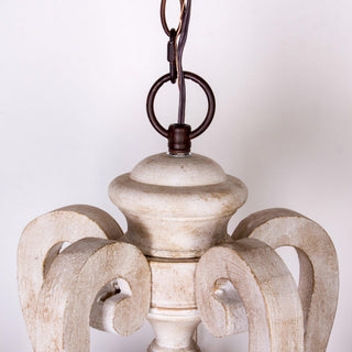 Lustra Lustre en Bois Bougie Mid-Century