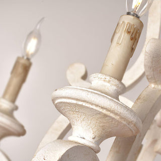 Lustra Lustre en Bois Bougie Mid-Century