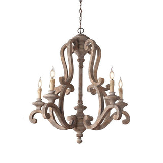 Lustra Lustre en Bois Bougie Mid-Century