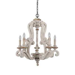 Lustra Lustre en Bois Bougie Mid-Century