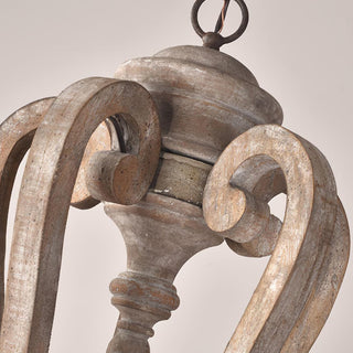 Lustra Lustre en Bois Bougie Mid-Century