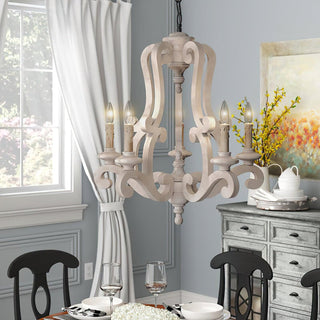 Lustra Lustre en Bois Bougie Mid-Century