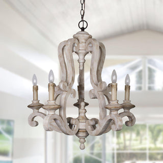 Lustra Lustre en Bois Bougie Mid-Century