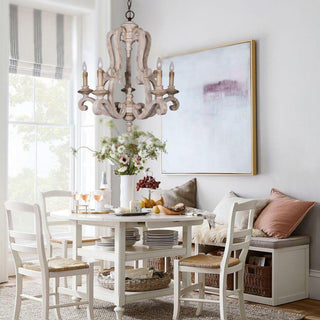 Lustra Lustre en Bois Bougie Mid-Century