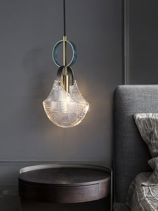 Lustra Suspension Verre Laiton Teal