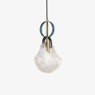 Lustra Suspension Verre Laiton Teal
