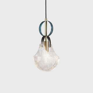 Lustra Suspension Verre Laiton Teal