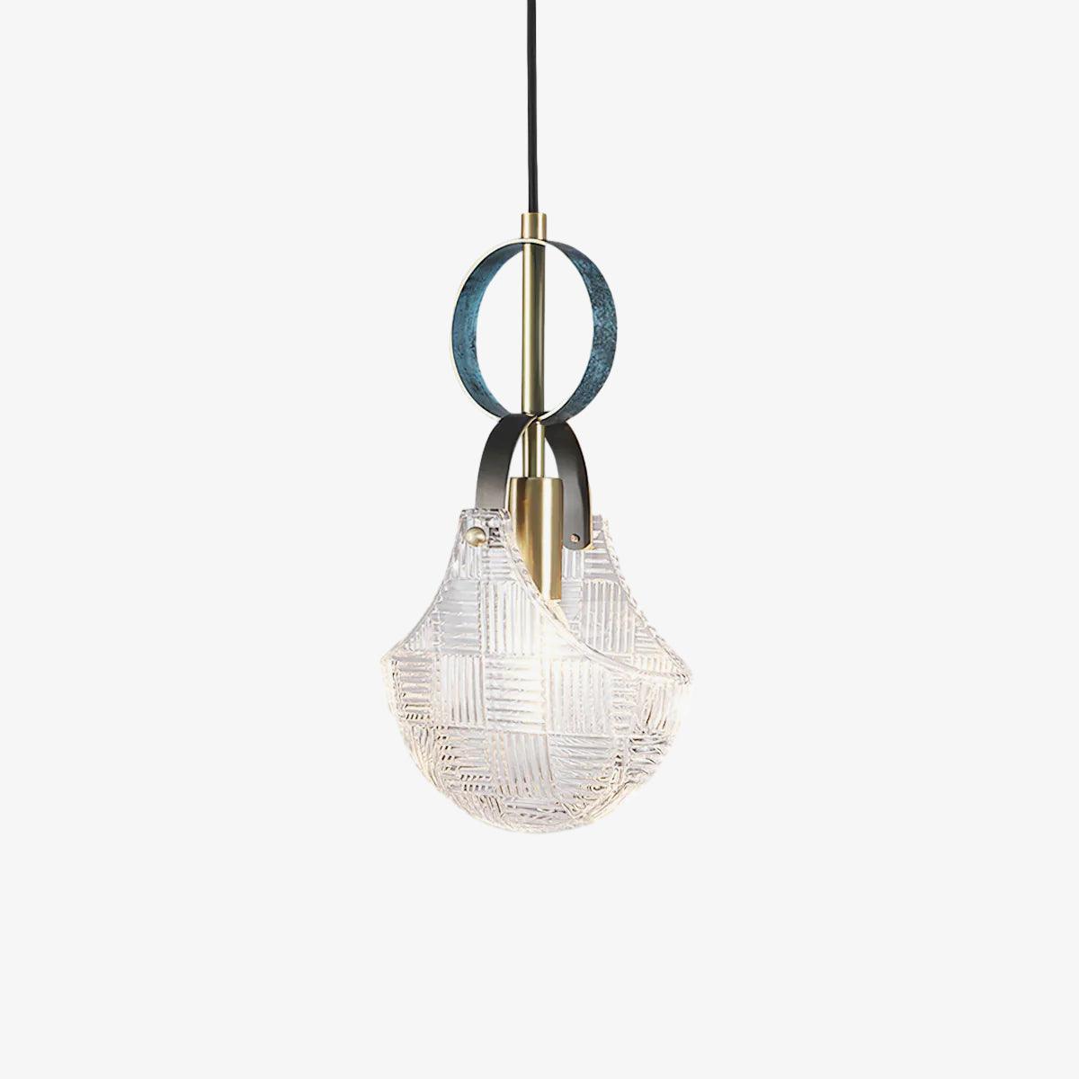 Helevia Suspension Verre Laiton Teal