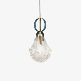 Lustra Suspension Verre Laiton Teal
