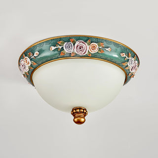 Viraearae Plafonnier en Résine et Verre Forme de Bol Pastoral-Luire