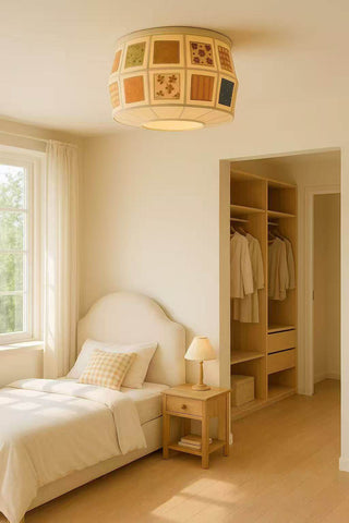 Patchwork Quilt Ceiling Light-Neutral Decor
