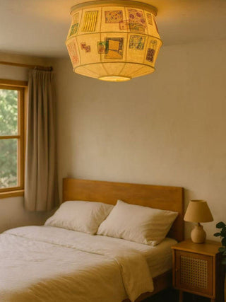 Patchwork Quilt Ceiling Light-Neutral Decor