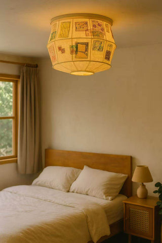 Patchwork Quilt Ceiling Light-Neutral Decor
