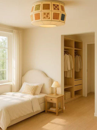 Patchwork Quilt Ceiling Light-Neutral Decor