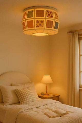 Patchwork Quilt Ceiling Light-Neutral Decor
