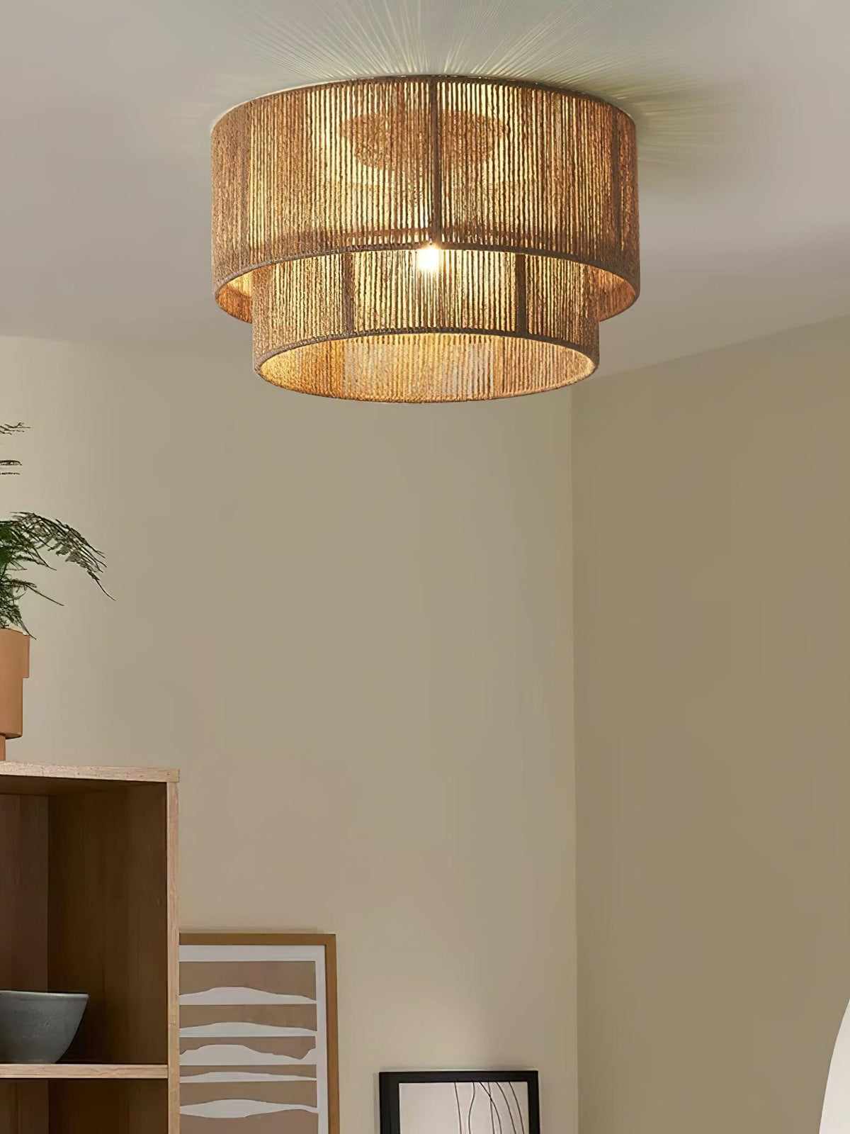 Casora Lampe de Plafond Classique Art en Corde Naturelle