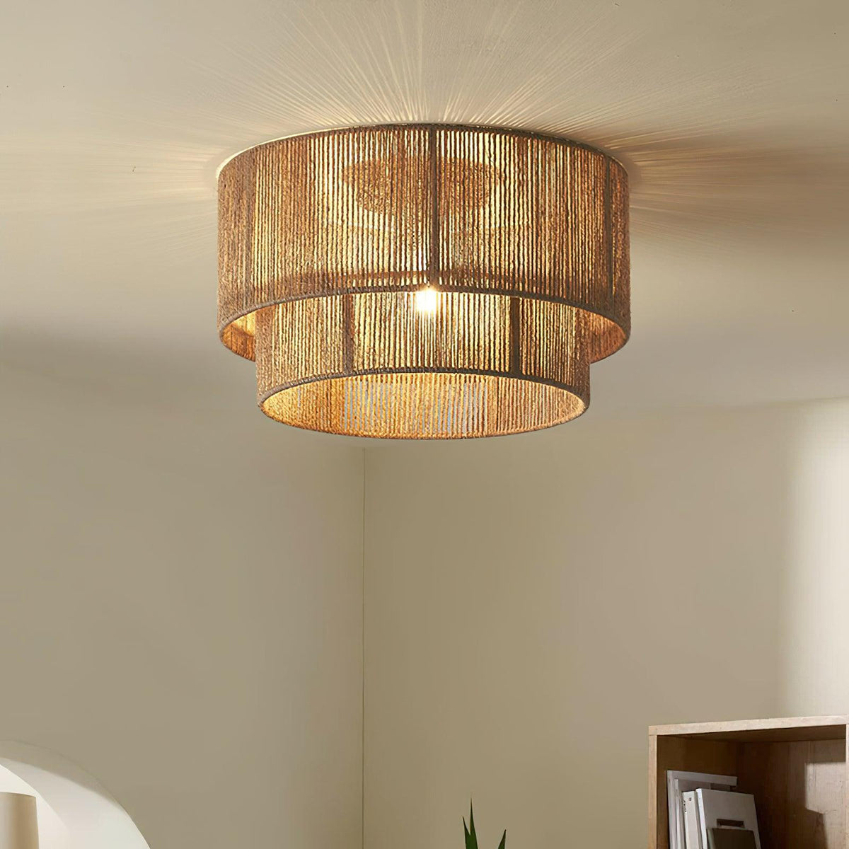 Casora Lampe de Plafond Classique Art en Corde Naturelle