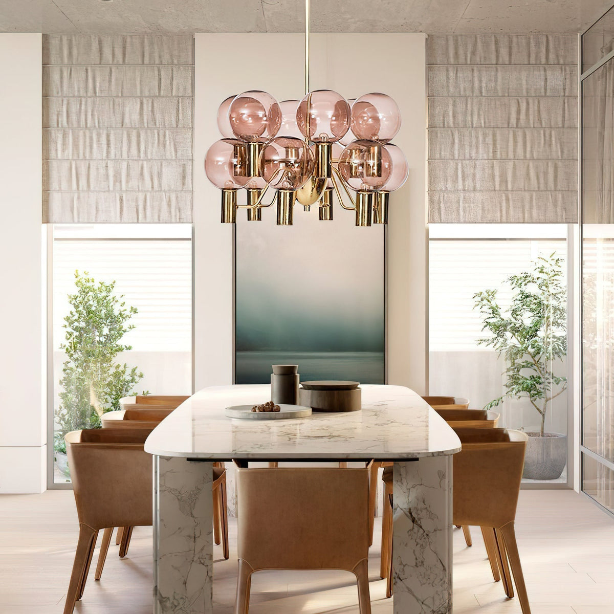 Evmarara Postmodern Luxury Metal Glass Lustre