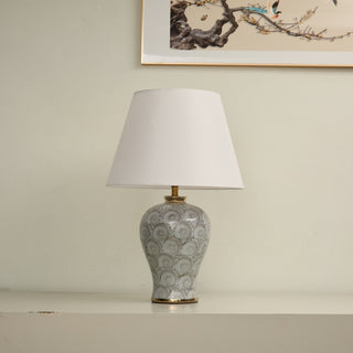 Patterned Ceramic Vase Table Lamp-Neutral Decor