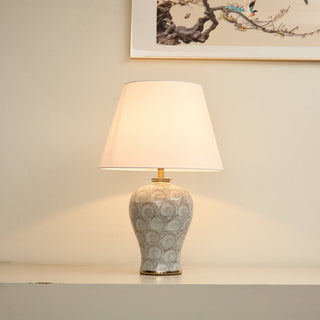 Patterned Ceramic Vase Table Lamp-Neutral Decor