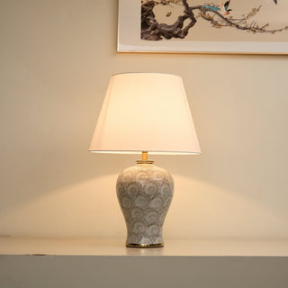 Patterned Ceramic Vase Table Lamp-Neutral Decor