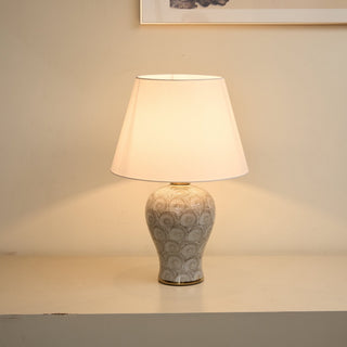 Patterned Ceramic Vase Table Lamp-Neutral Decor