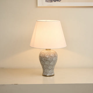 Patterned Ceramic Vase Table Lamp-Neutral Decor