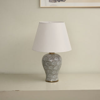 Patterned Ceramic Vase Table Lamp-Neutral Decor