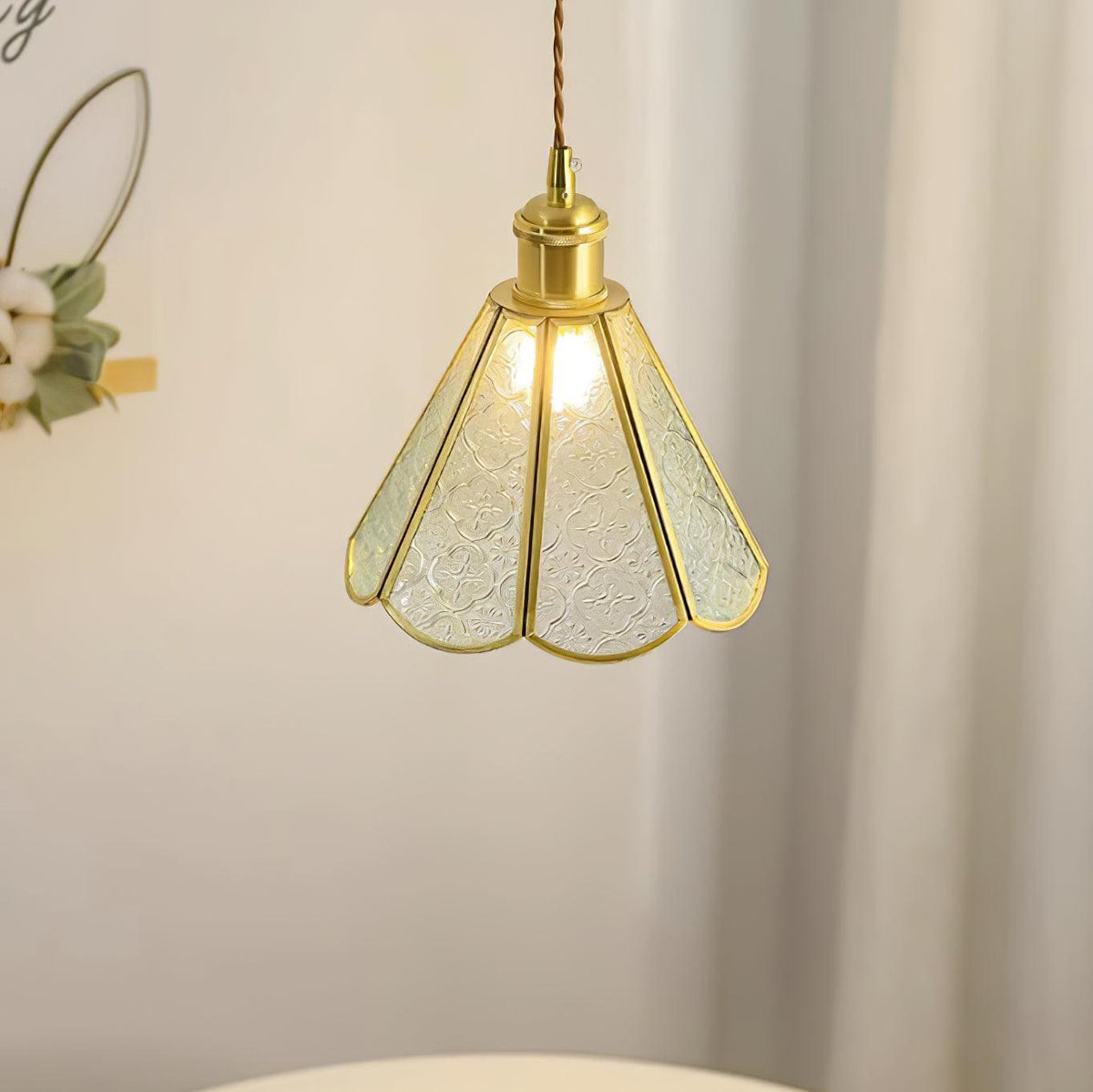 Elarace Suspension Élégante en Laiton et Verre