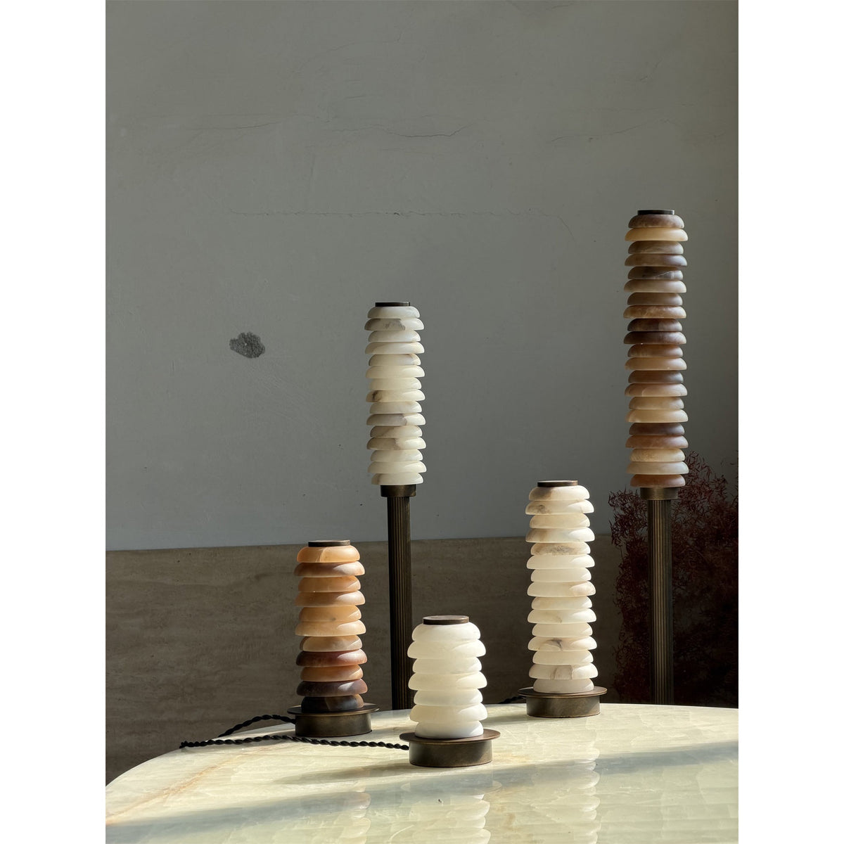 Albuira Lampe de Table en Albâtre