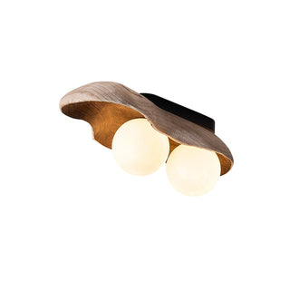 Ivaren Plafonnier Bois Verre Moderne