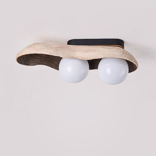 Ivaren Plafonnier Bois Verre Moderne