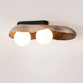 Ivaren Plafonnier Bois Verre Moderne