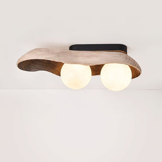Ivaren Plafonnier Bois Verre Moderne