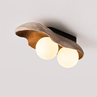Ivaren Plafonnier Bois Verre Moderne