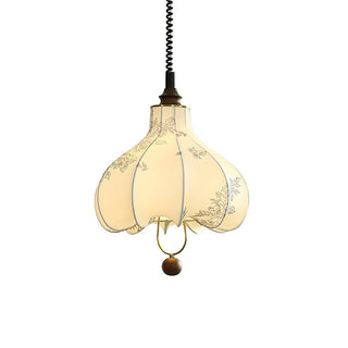 Lustra Suspension Lanterne en Tissu Poire pour Salon