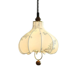 Lustra Suspension Lanterne en Tissu Poire pour Salon