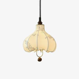 Lustra Suspension Lanterne en Tissu Poire pour Salon