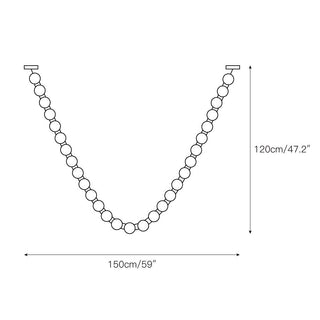 Icarara Lustre Verre Collier De Perles Moderne