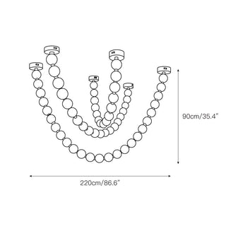 Icarara Lustre Verre Collier De Perles Moderne