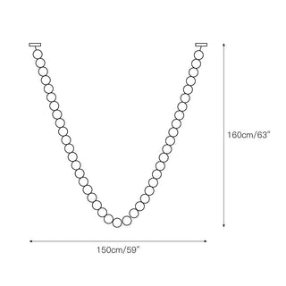 Icarara Lustre Verre Collier De Perles Moderne