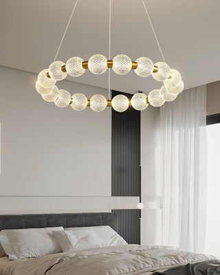 Lustra Lustre Élégant Anneau en Perle Dorée