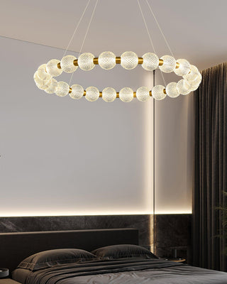 Lustra Lustre Élégant Anneau en Perle Dorée