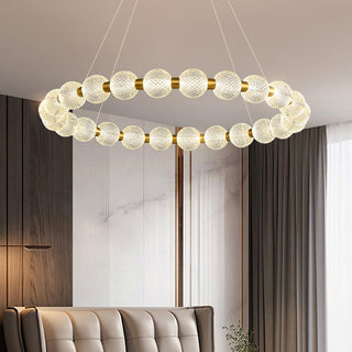 Lustra Lustre Élégant Anneau en Perle Dorée